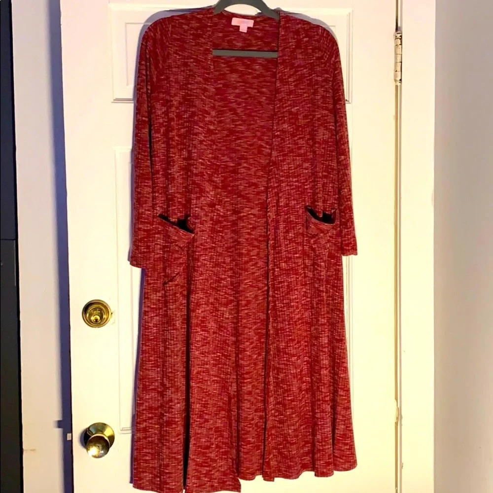 LulaRoe red duster sweater